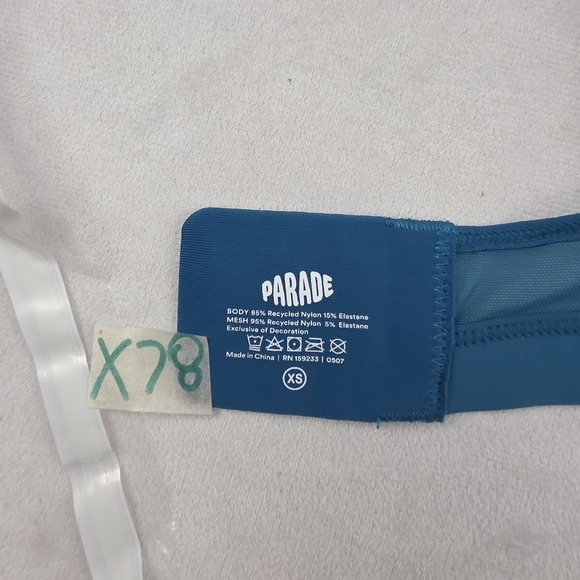 NWOT Parade Plunge Bralette In Silky Mesh Lagoon Size XS - Picture 5 of 5